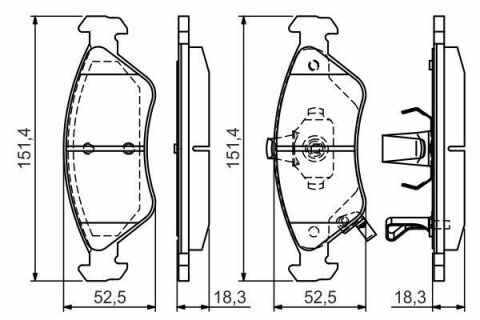 BOSCH KIA Тормозные колодки дисковые пер. Clarus 96-99