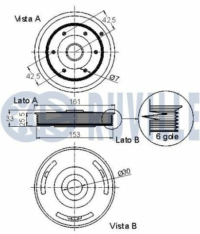 Шкив к/валу c1, c2, c3, p1007 1.4hdi