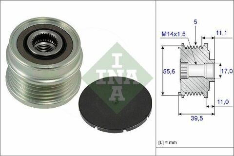 Шків генератора Ford Focus 2.5 ST 05-12/Volvo C30/C70/S40/V50 04-13