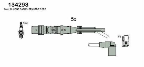 Провода зажигания VW Golf IV/Passat 2.3 97-06 (к-кт) (HÜCO)