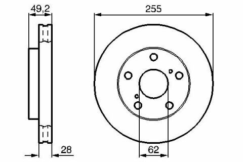 Диск тормозной (передний) Toyota Camry 2.2 91-96 (255x26)