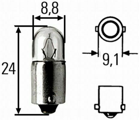 HELLA H, 2 W, 24 V, BA 9 s Автолампа