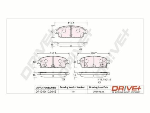 DP1010.10.0142 Drive+ - Гальмівні колодки до дисків