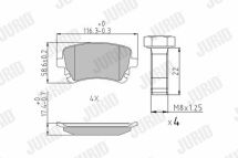 Гальмівні колодки задні Audi A4/6/8, T5 2003– Гальмівні колодки задні Audi A4/6/8, T5 2003–