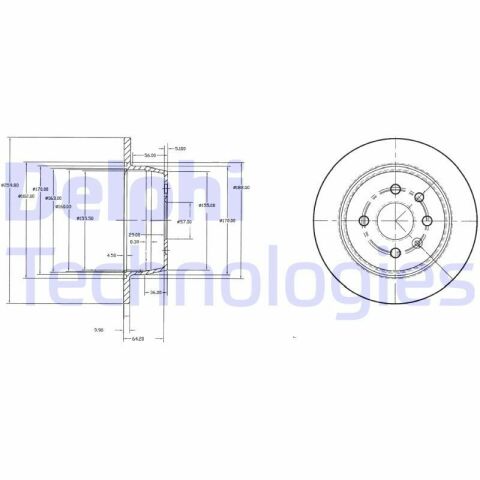 Диск тормозной задний Astra F 91-,Vectra A 88- OPEL