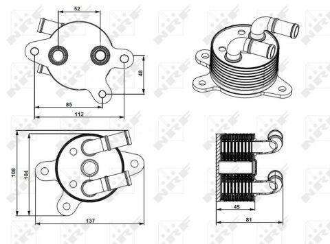 Радиатор масляный Mazda 3 1.5/2.0 08-/6 2.0 13-(теплообменник)