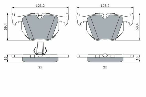 Колодки тормозные (задние) BMW 3 (E46)/5 (E39)/7 (E38)/X3 (E83)/X5 (E53) 94-