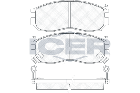 Колодки гальмівні (передні) Mitsubishi Colt 90-96/Galant/Lancer 88-04/Space Wagon 91-98