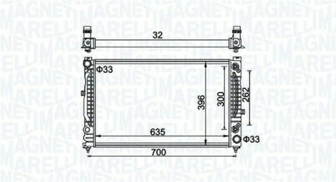 Радіатор двигуна audi a4/ a4 avant (8d2, 8d5, b5) 2,4 2,6 2,8 2,5tdi a6/ a6 avant (4a, 4b, c4, c5) 2,4 2,7t 2,8 [350213105803]