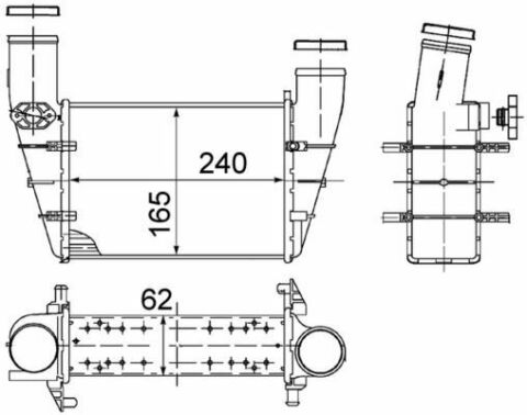 Радіатор інтеркулера Audi A4/A6/VW Passat 1.8/1.9TDI 95-05