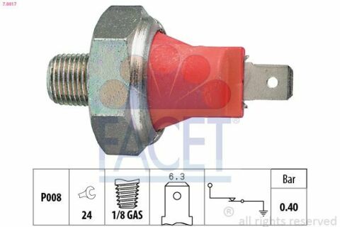 Датчик давления масла (0,3bar/1 конт./черный) Kia Carens II/Lancer/Camry 1.0-3.5 82-