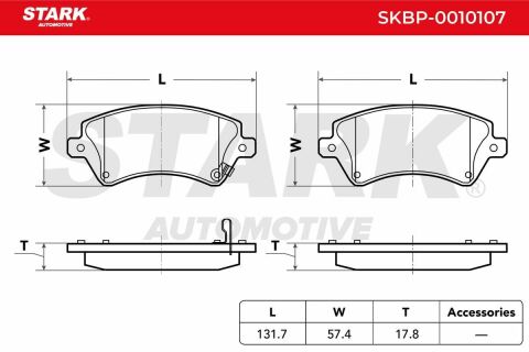 Комплект гальмівних накладок, дискове гальмо