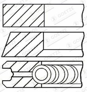 Кільця поршневі VW Transporter T4 90-03, Audi 100 82-91, Volvo V70 00-07