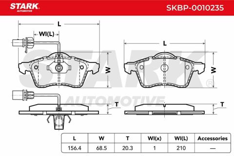 Комплект гальмівних накладок, дискове гальмо
