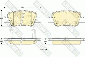 Комплект гальмівних накладок, дискове гальмо