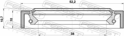 Сальник піввісі 38.1x52.2x10x10.7 Pajero 90-