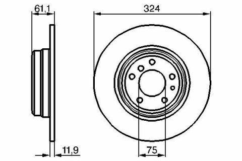 Диск тормозной (задний) BMW 7 (E38) 94-01 (324x12)