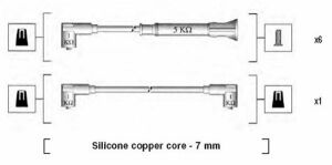 MAGNETI MARELLI К-т високовольтних проводів (7шт.) BMW 320/323/520 87-