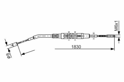 Трос ручника (задній) BMW 3 (E30) 82-91 (1830mm)