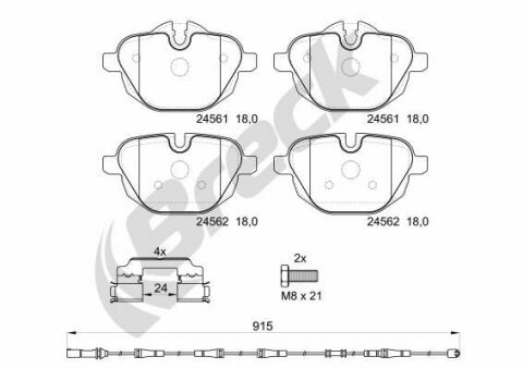 Колодки тормозные (задние) BMW 5/X3 (E83) 10- (TRW) (керамика) высокое качество