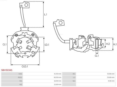 Щіткотримач стартера Hyundai Santa Fe 00-05/Mitsubishi Galant 96-04 Щіткотримач стартера Hyundai Santa Fe 00-05/Mitsubishi Galant 96-04