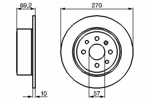 Диск тормозной задний VECTRA 95- 270 10 8 OPEL