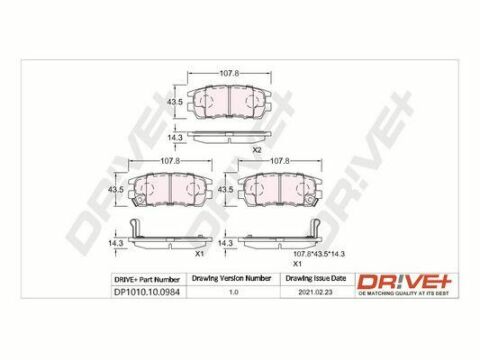 DP1010.10.0984 Drive+ - Тормозные колодки для дисков