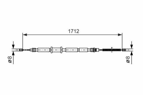 Трос ручного тормоза лев/правый 33 88- 1713/1509mm ALFA ROMEO