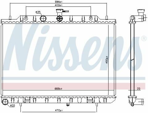 Радіатор  NS  X-TRAIL  T31(07-)2.0  D[OE  21400-JG700]