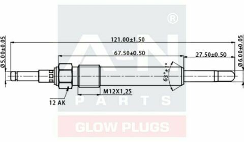 Свеча накаливания (двойная спираль) 11.5V OM604/605/606 W124/202 93- MB