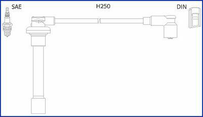 HITACHI Провід високої напруги 4 шт. HONDA Civic 1,3-1,6 91-01, Accord 1,8-2,2 90-98 ROVER