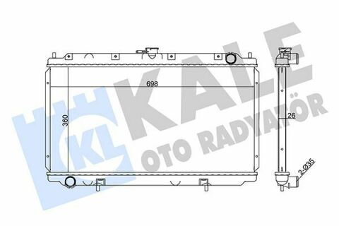 KALE NISSAN Радиатор охлаждения Primera 2.0TD 96-