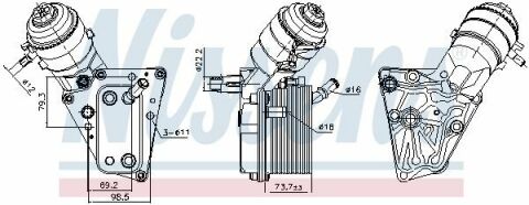 Масляный радиатор ASTRA H, VECTRA C, ZAFIRA / ZAFIRA FAMILY B, FIAT, CADILLAC OPEL