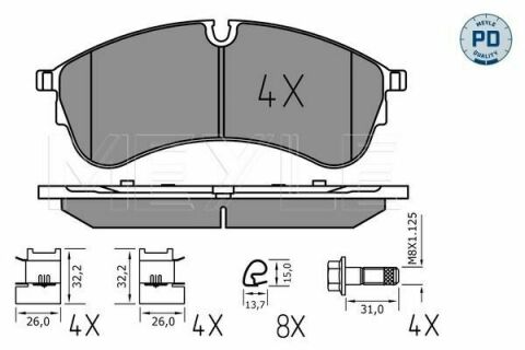 Колодки гальмівні (передні) VW Crafter 2.0TDI 16- (CBI)