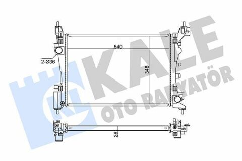 KALE FIAT Радиатор охлаждения Fiorino,Grande Punto,Punto,Qubo 1.2/1.4 05-