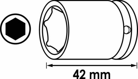 Головка ударная HEX (1/2&quot;, 16 mm) короткая