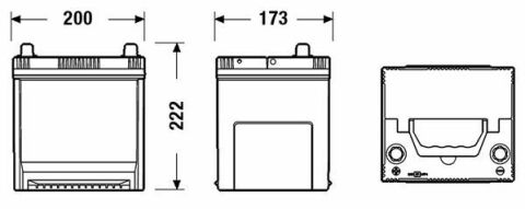 Аккумуляторная батарея 50Ah/360A (200x173x222/+L/B0) Excell (Азия)