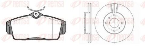 К-кт гальмівні колодки + диски перед. almera 1,5-2,2 00-01, primera 2,0 96-99