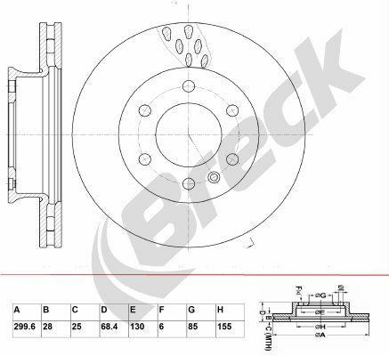 Диск тормозной (передний) MB Sprinter/VW Crafter 06- (299.6x28)