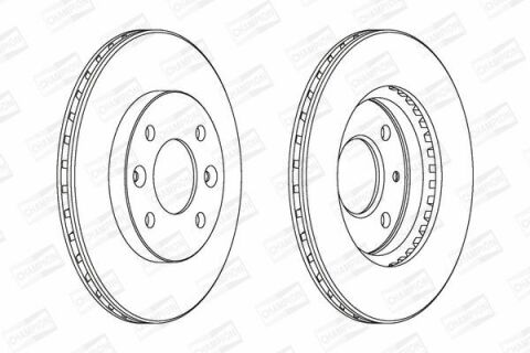 CHAMPION RENAULT Диск гальмівний передній(вент).R11,19,21,Clio,Kangoo,Megane