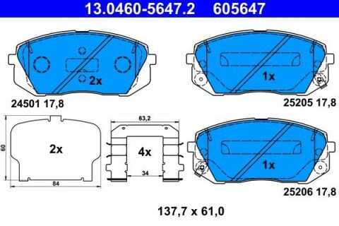 Колодки гальмівні (передні) Hyundai Tucson 15-/40/іх35/Kia Sportage/Optima 10-/Soul 14- (Mando)