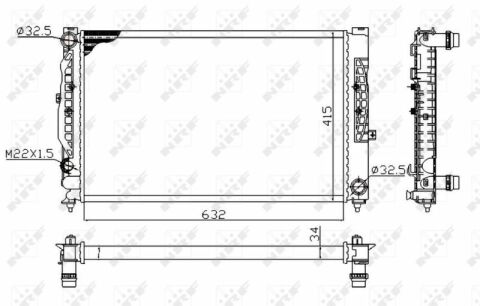 Радіатор охолодження VW Passat/Audi A4/A6/Skoda Superb 95-08 (Економ-клас)