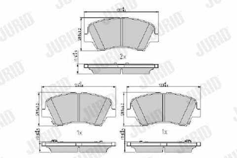 JURID HYUNDAI Тормозные колодки передн.i30,Kia Ceed 13-,Carens 13-