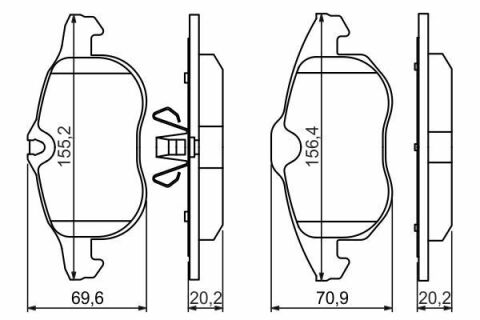 Колодки гальмівні (передні) Opel Astra H/Vectra C/Signum/Fiat Croma 03-