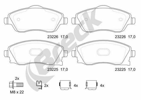 Колодки гальмівні (передні) Opel Combo 01-04