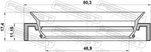 Сальник полуоси 50x80x11.2x17.4 Highlander/Rav 4 00-13