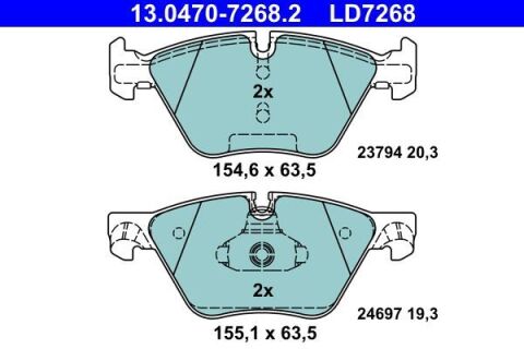 Колодки тормозные (передние) BMW 5 (F10/F11) 09- (Ate) ATE Ceramic