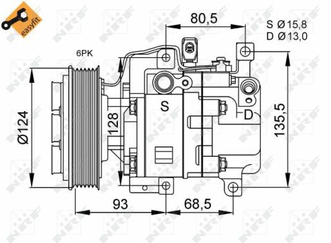 Компресор кондиціонера Mazda 3/6/CX-7 02-13