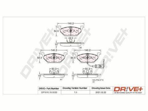 DP1010.10.0033 Drive+ - Тормозные колодки для дисков