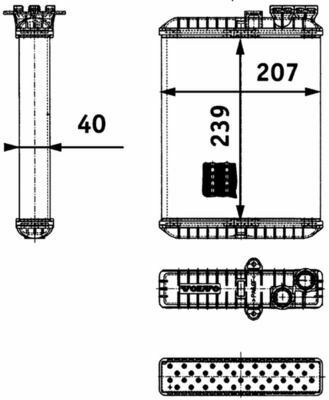 Радиатор печи S60/S80/V70/XC90 2.0-4.4 98-14 (Premium Line! OE)